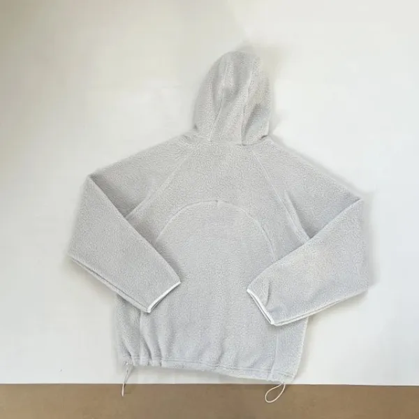 Design Fleece Cropped Hoodie White - 11