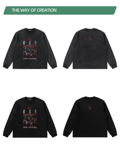 Design NOTSEX x Akira Kurosawa RAN Long Sleeve T-Shirt Black T-Shirts - 13