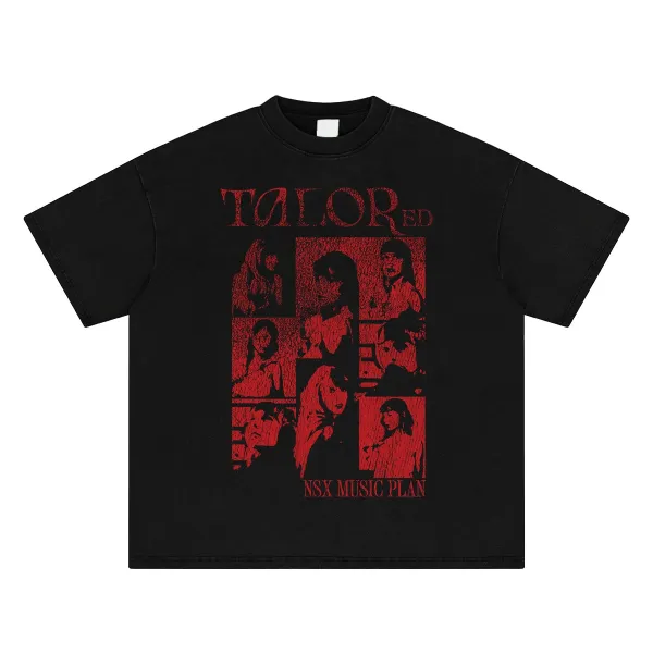 Design NSX Music Plan Talor ED Graphic Print Black T-Shirt T-Shirts - 1