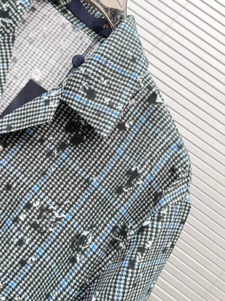 Design Plaid Embellished Shorts Blue Gray - 11