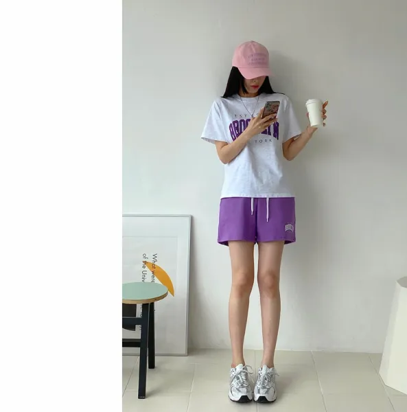 Design Brooklyn EST 1997 Arch Logo T-Shirt and Shorts Set Orange Sets - 5