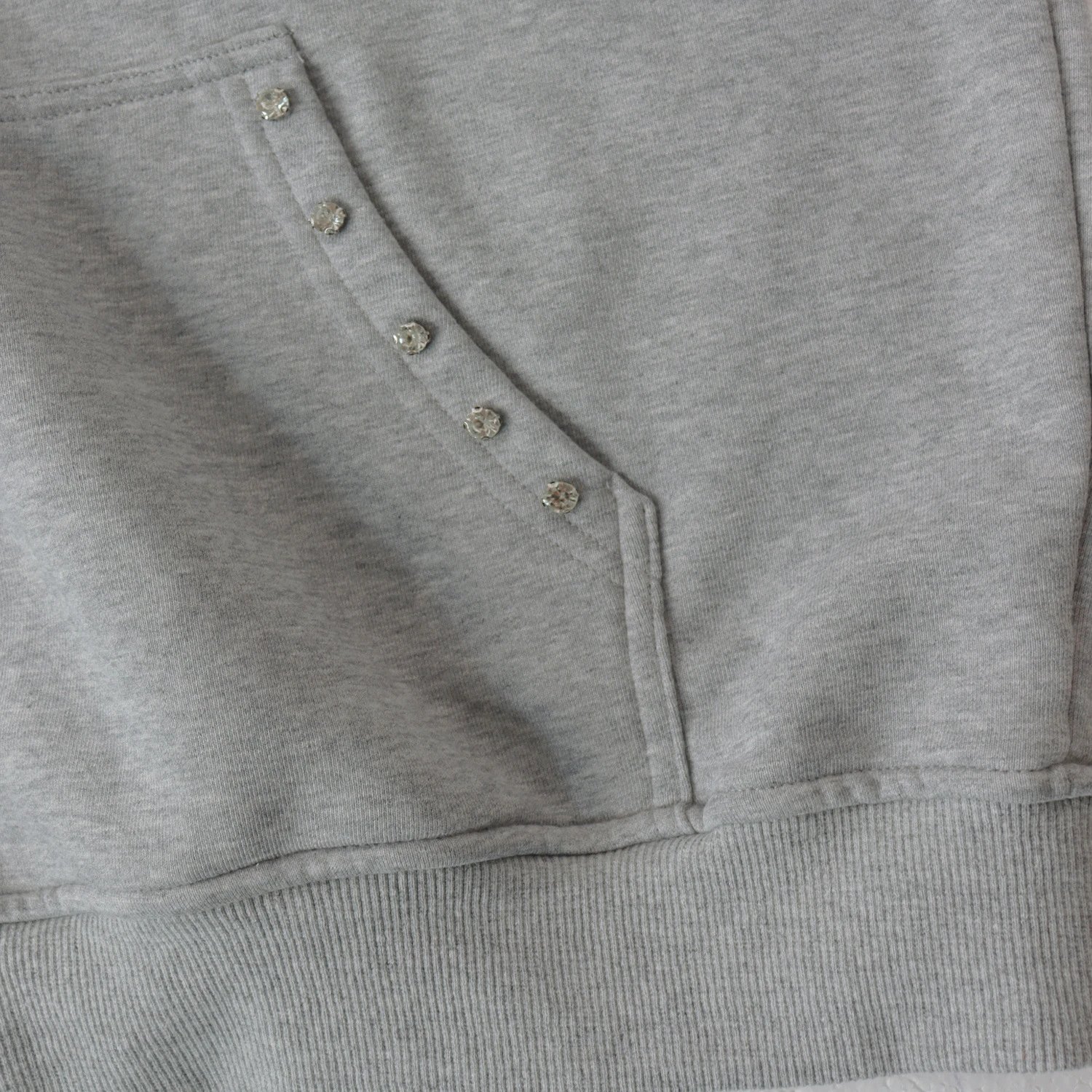 Design Studded Gun Motif Hoodie and Sweatpants Set Gray - 16