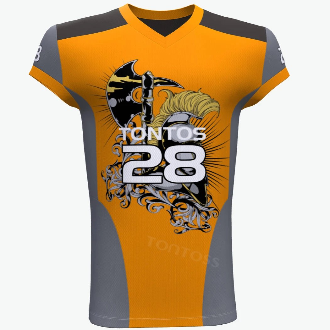Design Tontos 28 Graphic V-Neck Jersey Orange / Gray Jersey