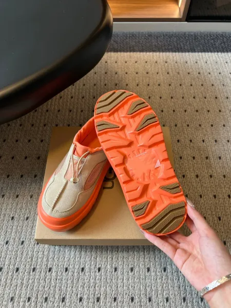 Design Chunky Platform Slip-On Sneakers Orange Beige - 19