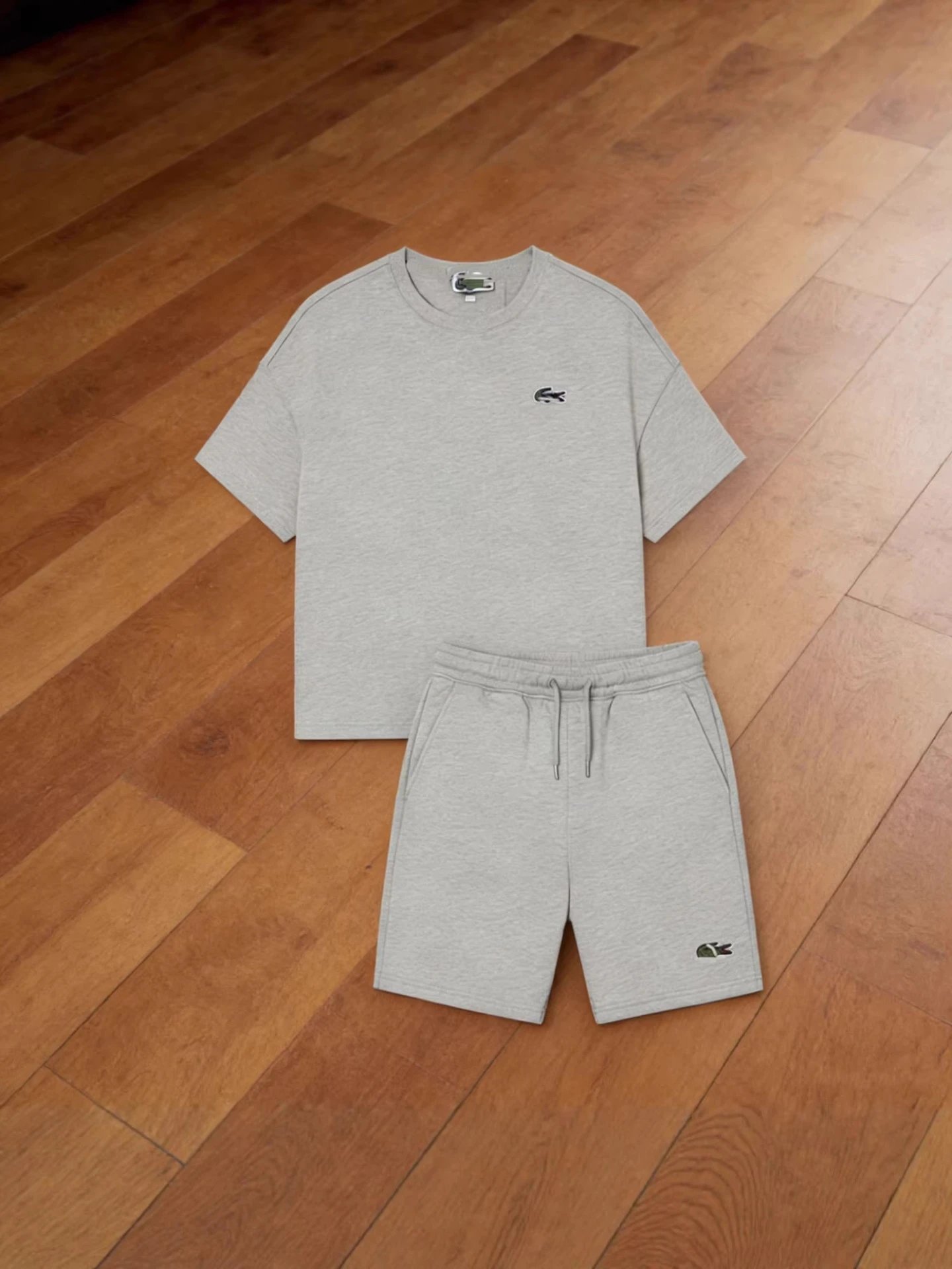 Lacoste Classic Croc Logo White T-Shirt and Shorts Set - 13