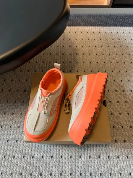 Design Chunky Platform Slip-On Sneakers Orange Beige - 20