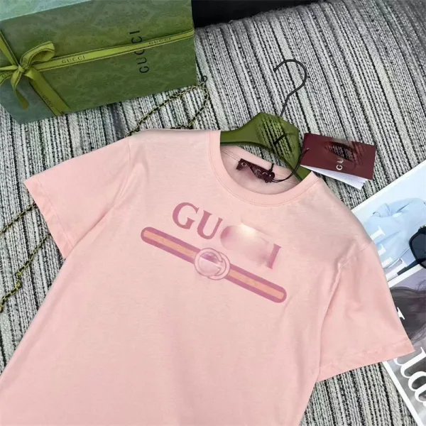 Gucci Logo Print Pink T-Shirt - 4