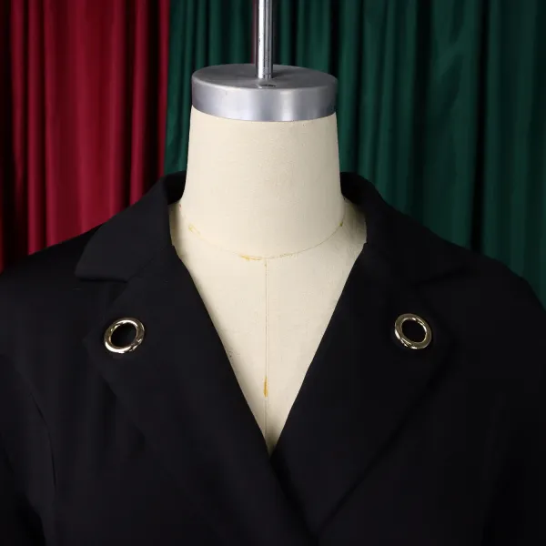 Design Trench-Style Wrap Dress in Navy with Belt - 19