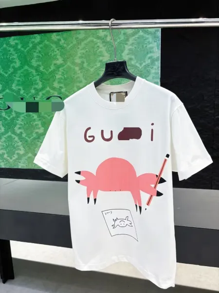 Gucci x E. van R Bear Print Graphic T-Shirt White - 15