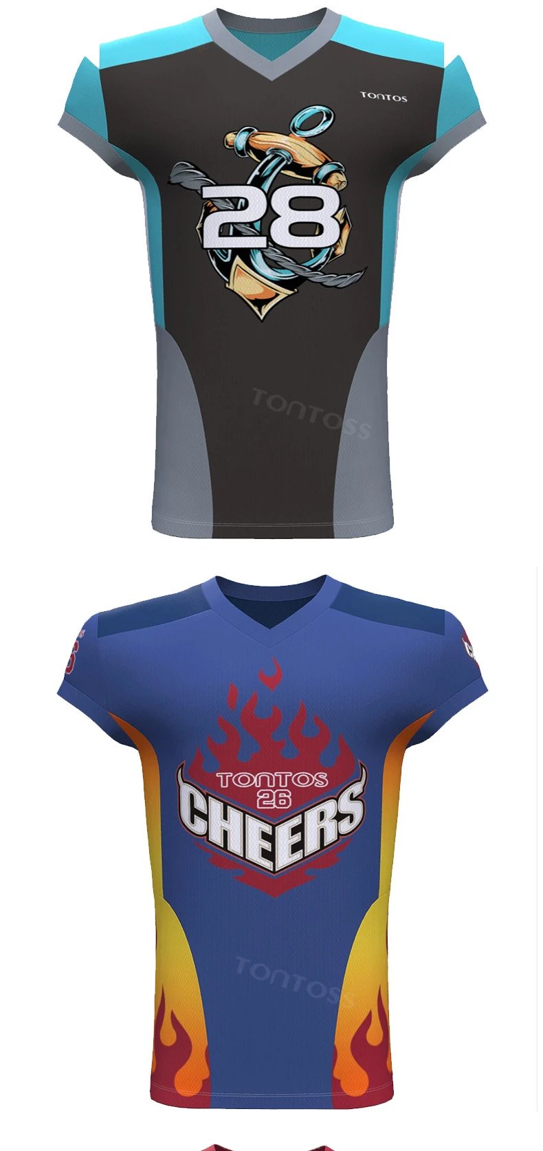 Design Custom Tontos 28 Cloud Print Football Jersey Blue Jersey - 22