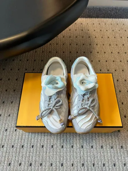 Maison Margiela Tabi Sneakers in White and Pale Blue - 1