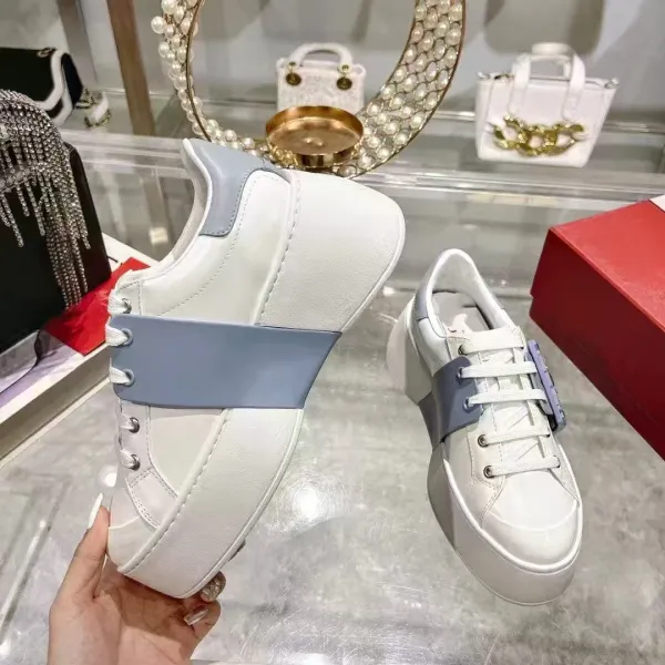 Hogan H222 Platform Sneakers White and Lilac Chunky Sneakers - 4