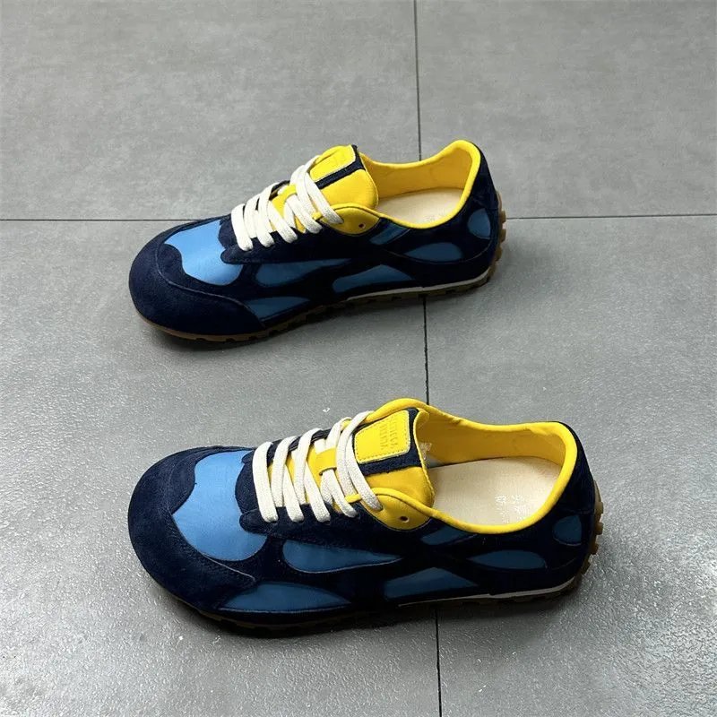 Design Chunky Sneakers Navy Blue and Yellow Multicolor Sneakers - 16