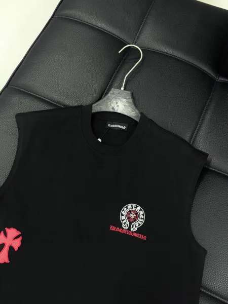 Chrome Hearts Cross Embroidered Sleeveless T-Shirt White Vest Top - 16