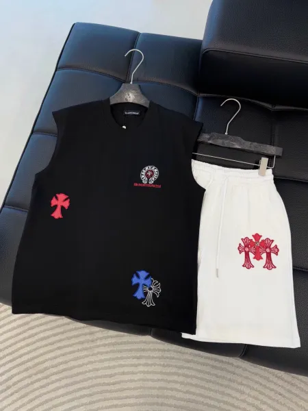 Chrome Hearts Cross Embroidered Sleeveless T-Shirt White Vest Top - 20