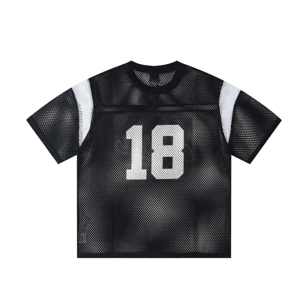 Corteiz Mesh Jersey Yellow Black Tops - 8