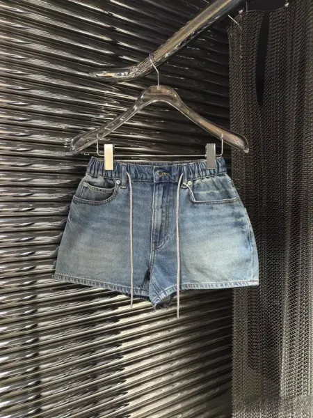 Denim Tears Drawstring Waist Denim Shorts Blue - 1