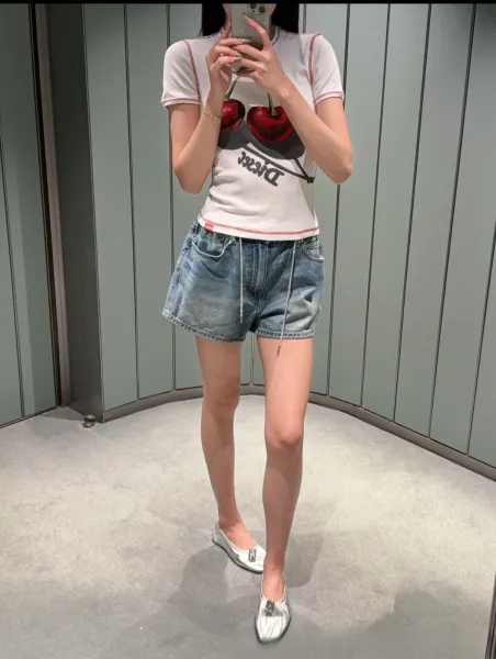 Denim Tears Drawstring Waist Denim Shorts Blue - 3