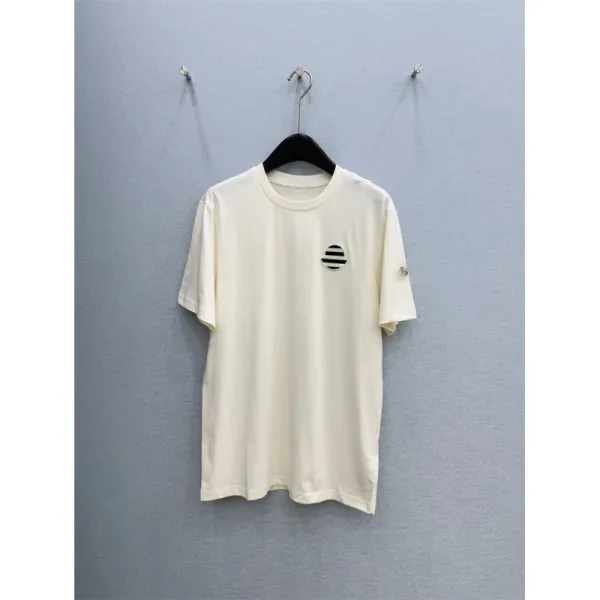 Design Minimalist Stripe Logo Cream T-Shirt - 1