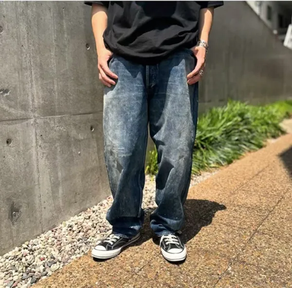 Design Paint-Splatter Washed Denim Jeans - 14