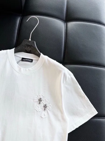 Chrome Hearts Cross Embroidered White T-Shirt - 6