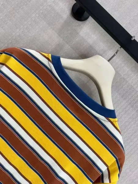 Design Multicolor Striped Ringer Tee with Navy Trim T-Shirt T-Shirts - 5