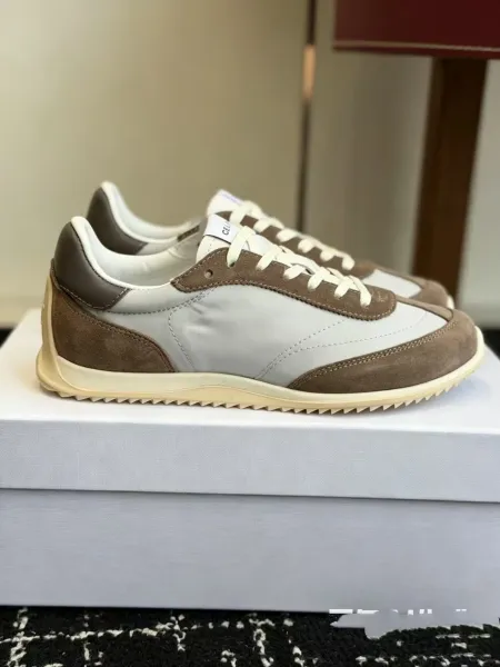 Celine Triomphe Sneakers Beige Brown Gray Sneakers - 1