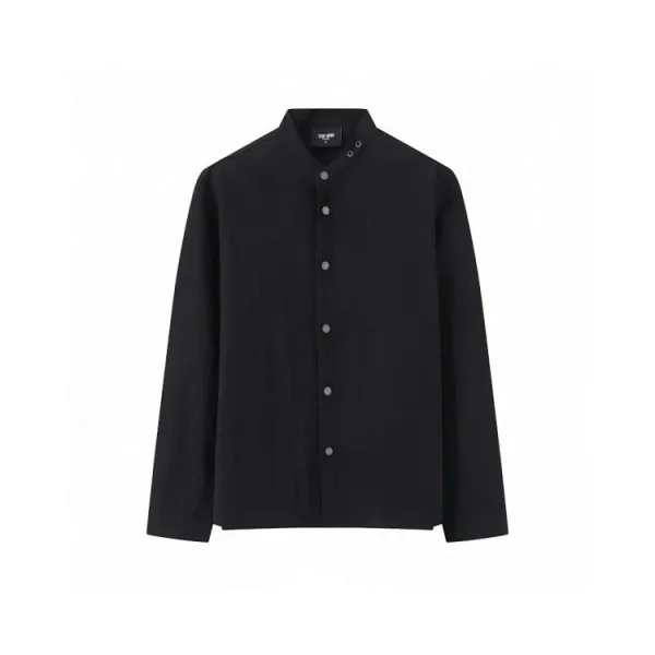 Design Black Mandarin Collar Shirt - 16
