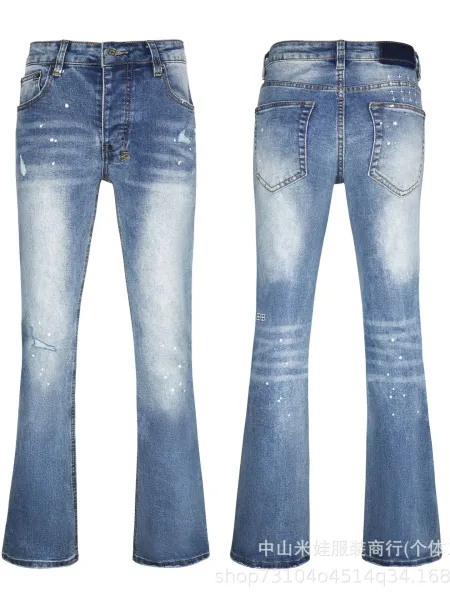 Design Flared White Denim Jeans with Embroidered Graphics - 9