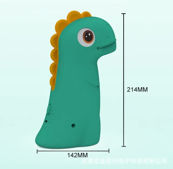 Design Dinosaur-Shaped Kids Toothbrush Holder Pink with Yellow Spikes Electronics - 9