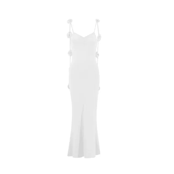 Design Floral-Embellished Lemon Yellow Slip Dress - 40
