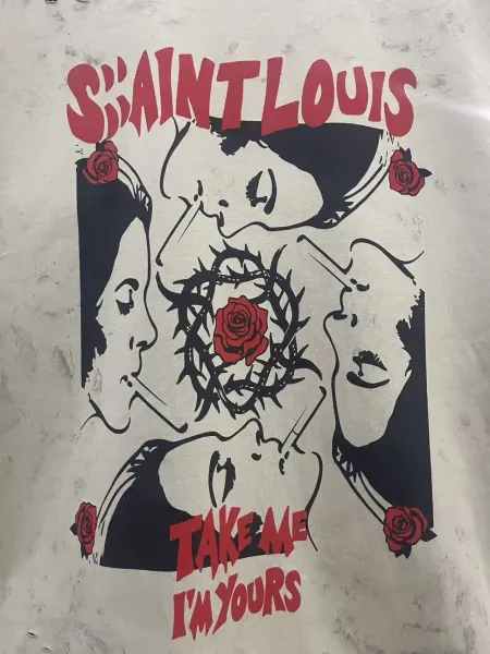 Saint Tears Graphic Print Oversized T-Shirt White - 5