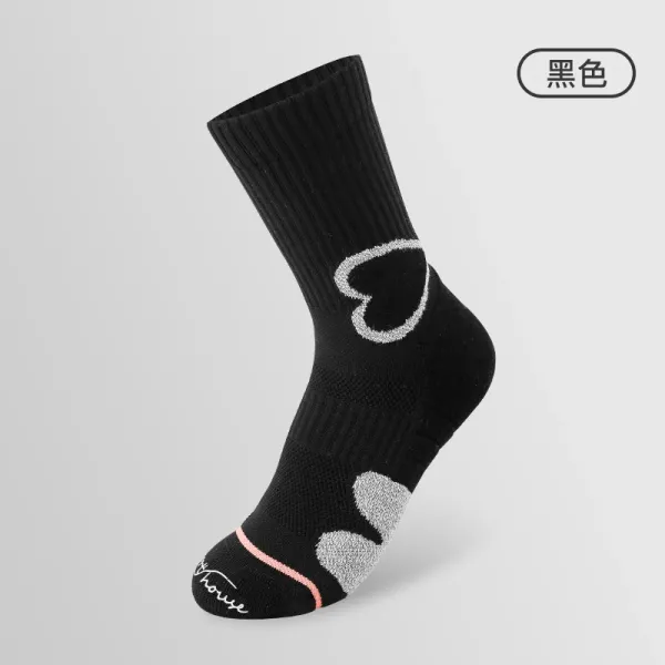 Design Performance Socks Blue with Neon Green Heart Accents Socks - 3
