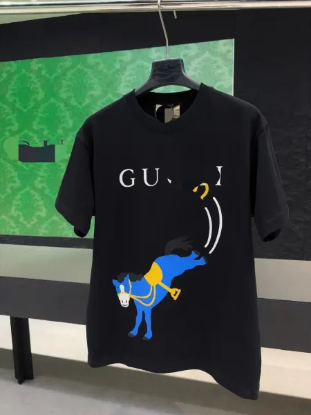 Gucci x E. van R Bear Print Graphic T-Shirt White - 14