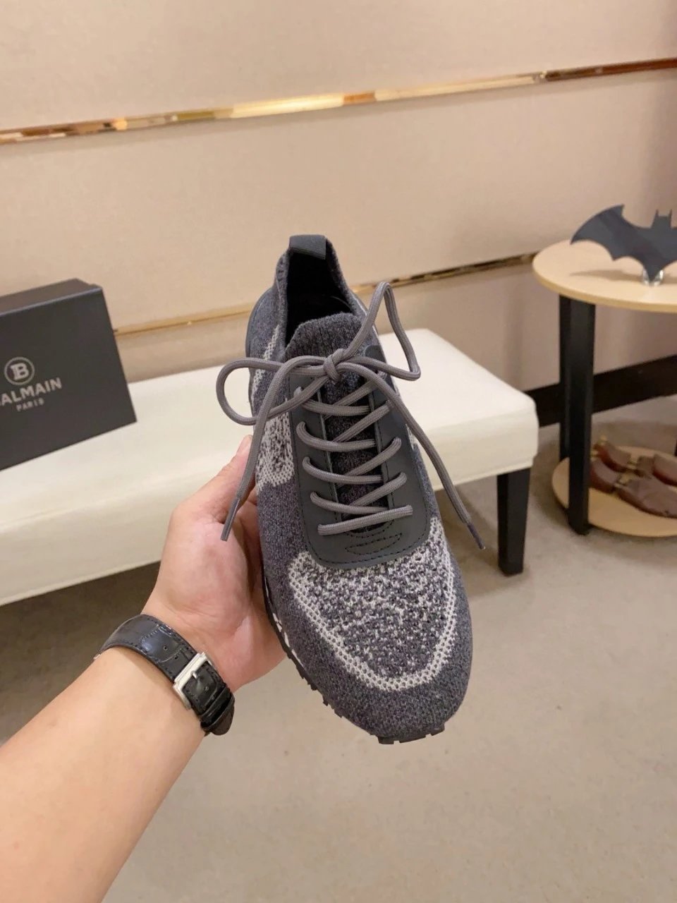 Balenciaga Track Trainer Gray Knit with Marble Sole Sneakers Chunky Sneakers - 9