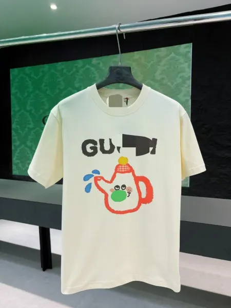 Gucci Teapot Graphic Print Cream T-Shirt - 1