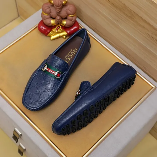 Gucci Horsebit Loafer Black Guccissima Leather Loafers - 2