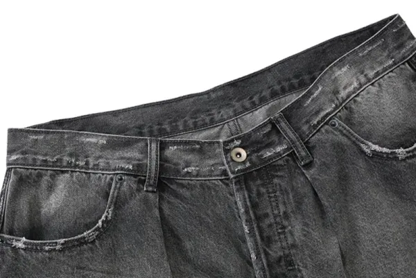 Design Madness Pleated Denim Shorts Blue Shorts - 32