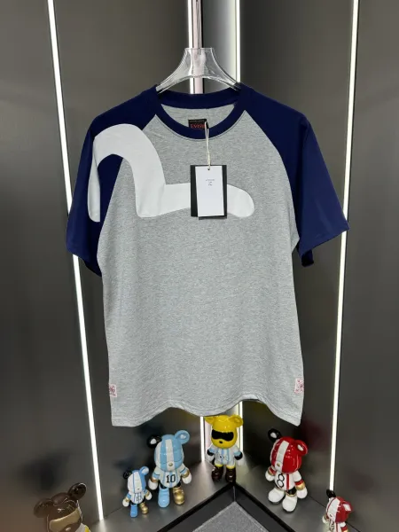 Evisu Custom-Made Raglan T-Shirt Gray Navy White - 1
