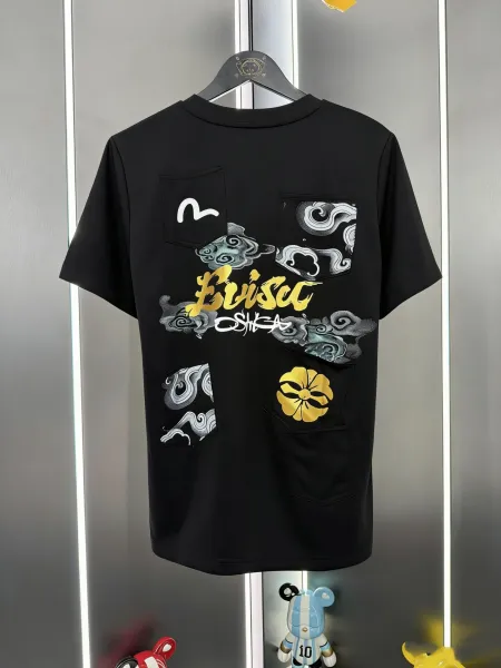 Evisu x Oshiga Cloud Motif Pocket T-Shirt Black - 1