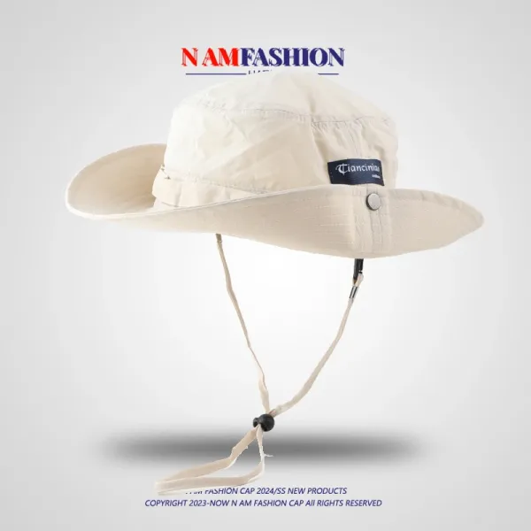 Design N AM Fashion Bucket Hat Beige Outdoor Hat Bucket Hat - 9