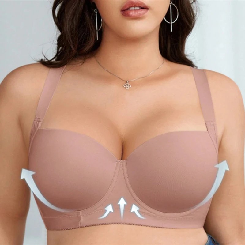 Design Push-Up Bra Black Seamless Underwire-Free Bra Underwear - 12