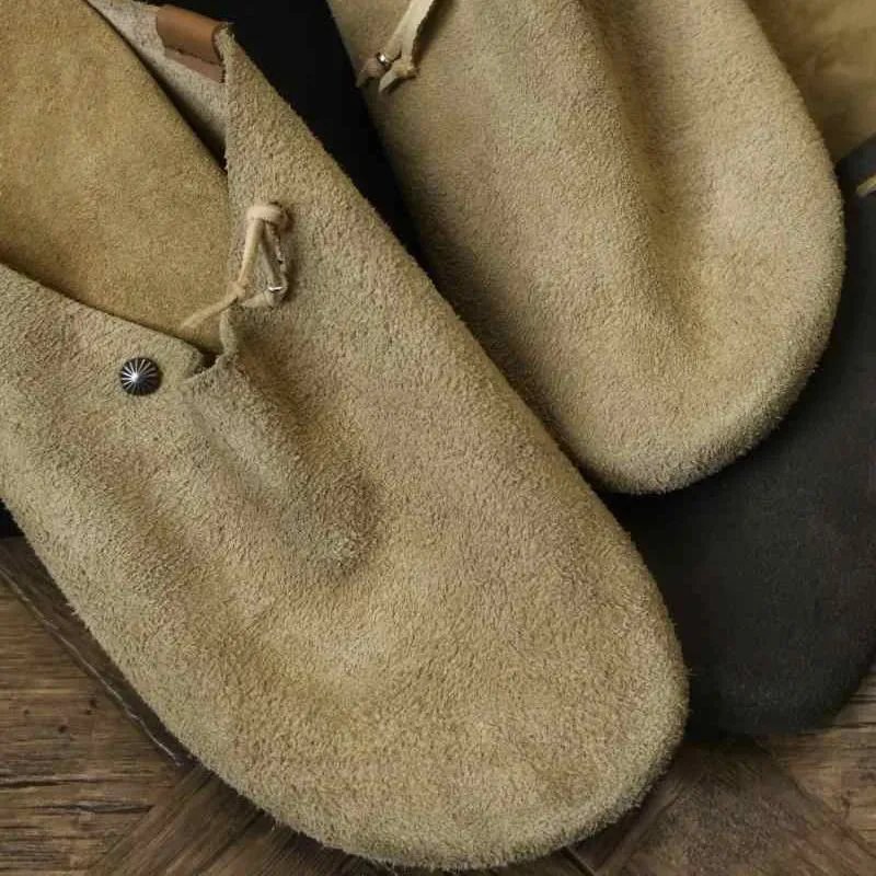 Suede Slip-On Mules Brown Minimalist Loafers