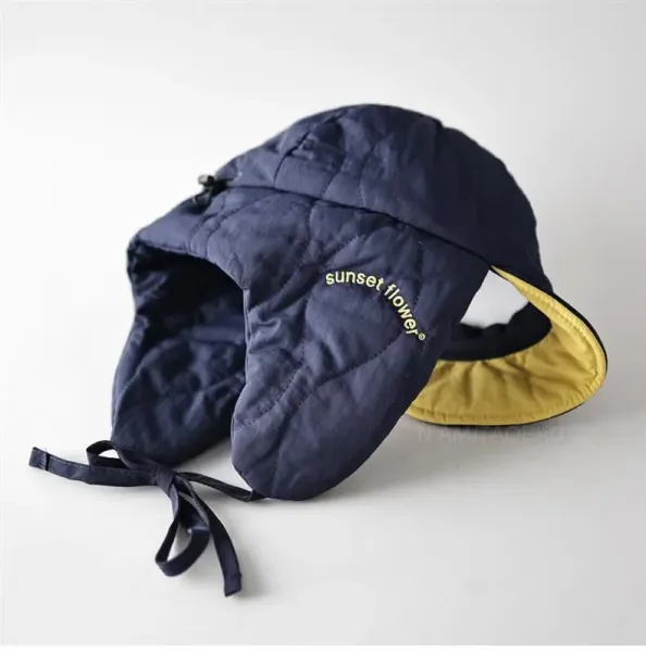 Design Quilted Fish Embroidery Bucket Hat Black Purple - 15