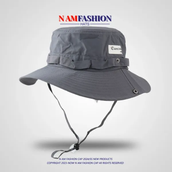 Design N AM Fashion Bucket Hat Beige Outdoor Hat Bucket Hat - 6