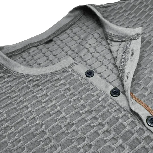 Design Henley T-Shirt Teal Textured - 17