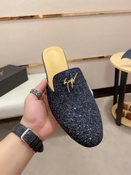 Design Giuseppe Zanotti Glitter Gold Mule Slipper Slippers - 9