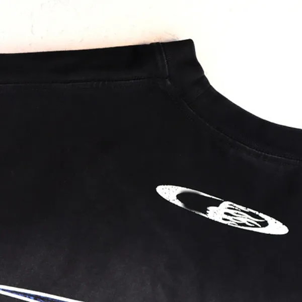 Design P2P Sports Graphic Print Black T-Shirt T-Shirts - 8