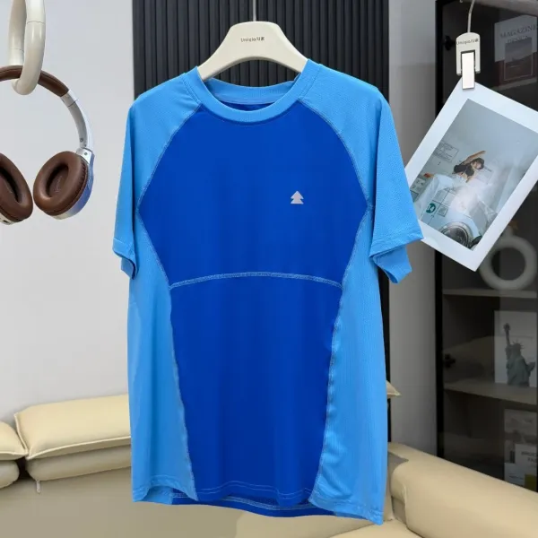 Design Uniqlo U Performance Raglan T-Shirt Blue and Gray T-Shirts - 13