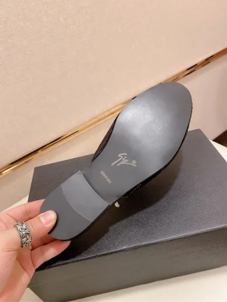 Christian Louboutin Strass-Embellished Black Mule Loafers - 7